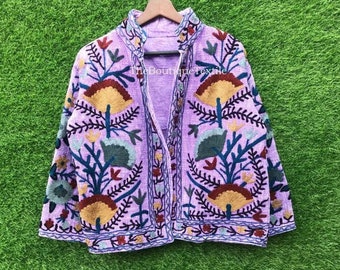 Indian Suzani Embroidery Jacket: TNT Fabric Short Coat