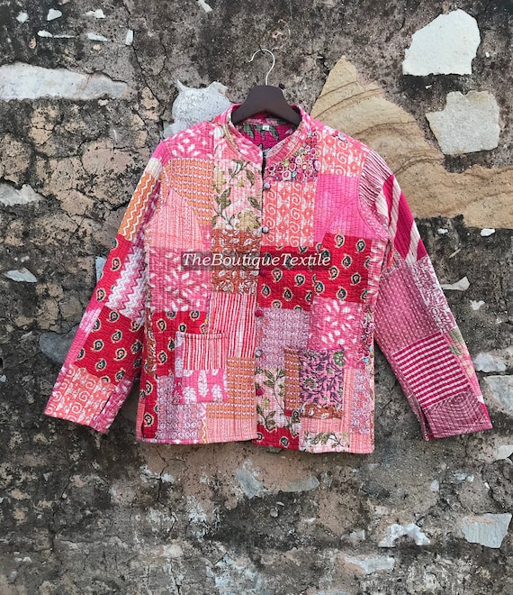 Quilted Patchwork Jacket for Women, Short Kimono Women Wear New 