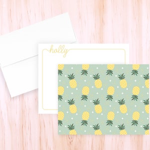 Custom Pineapple Notecards | Pineapple Thank You Note | Pineapple Flat Card | Pineapple Note Cards | Pineapple Notes | Retro Pineapple Notes