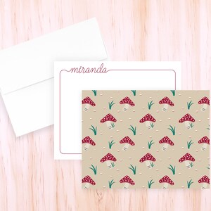 Custom Mushroom Notes | Mushroom Notecards | Mushroom Flat Card | Mushroom Note Cards | Mushroom Thank You Note | Mushroom Stationery