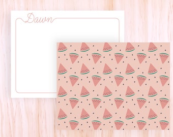 Custom Watermelon Notcards | Watermelon Card | Watermelon Stationery Set | Kid Stationery | Watermelon Flat Notecards | Watermelon Notes