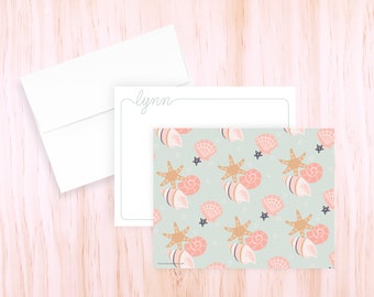 Seashells Stationery Set | Personalized Beach Notecards