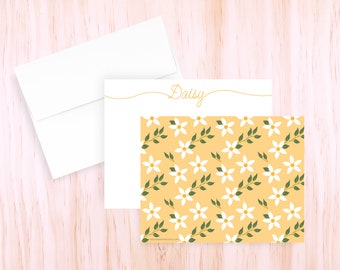 Personalized Daisy Note Cards | Stationery Set