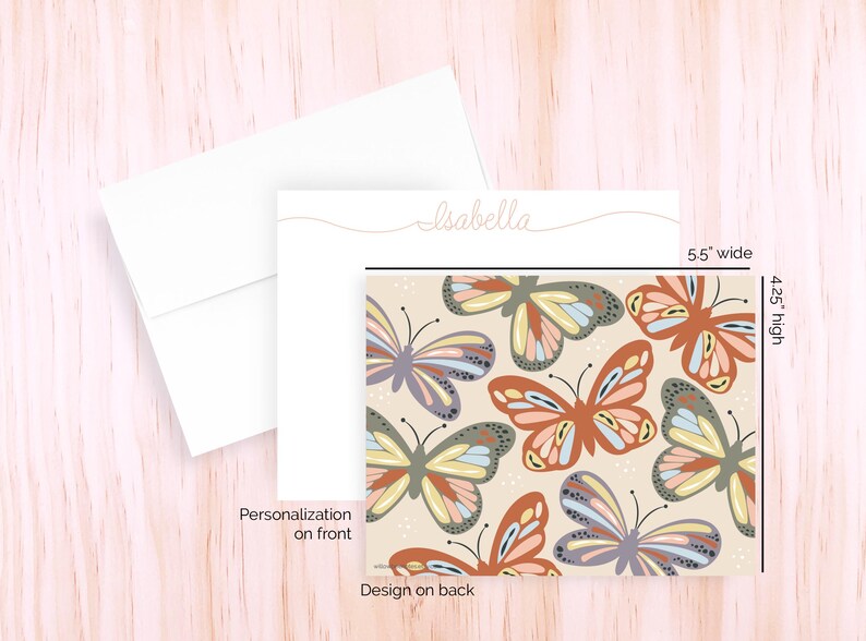 Custom Butterfly Notecards | Personalized Butterflies Stationery Set - Etsy