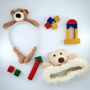 Conjunto de diadema de oso: accesorios para el cabello para disfraces de animales