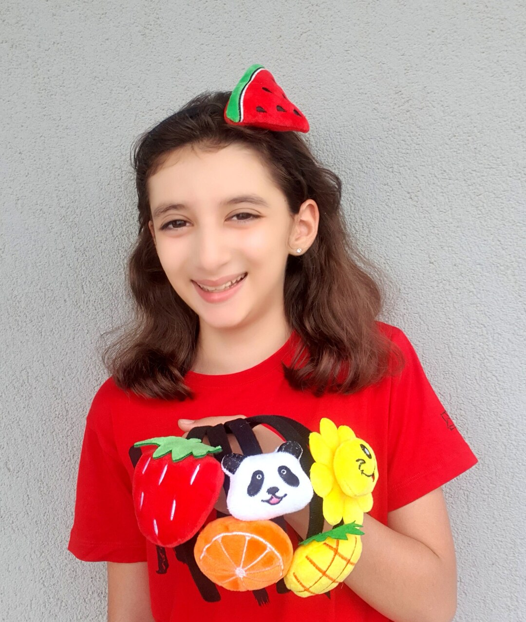 Cute Girls Watermelon Strawberry Emoji Plush Headband Hairband Etsy
