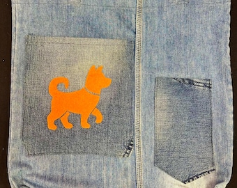 Washed Denim Tote Bag: Handmade Everyday Shoulder Bag