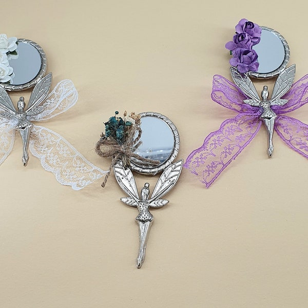 Mini Silver Angel Mirror Wedding Favors, Fairy Mirror Birthday, Bridal Shower Gift, Wedding Gifts, Personalized Quinceañera, Sweet 16 Favors