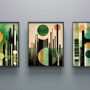 3 Set Abstract Boho Modern Digital Wall Art (Aspect Ratio 4:5)
