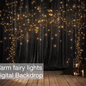Warm Fairy Lights Digital Backdrop