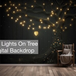 Fairy Lights on tree Digital Backdrop