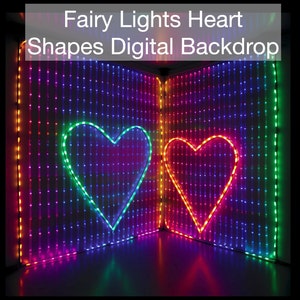 Fairy Lights - Heart Shape Digital Backdrop