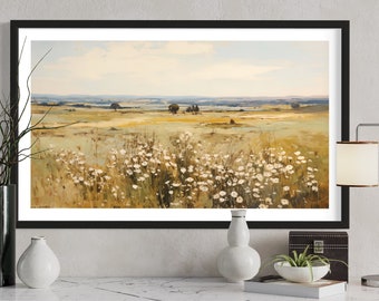 Wild flower field. Printable wall art and TV screen saver. (aspect ratio 16:9)