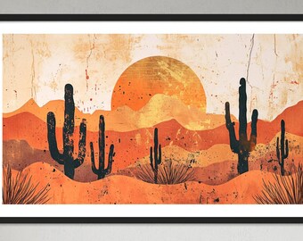 Abstract Desert landscape landscape printable wall art and TV screen saver. (aspect ratio 16:9)