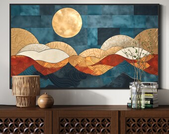 Abstract seascape printable wall art and TV screen saver. (aspect ratio 16:9)