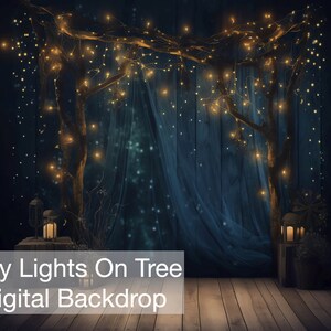 Fairy Lights on tree Digital Backdrop