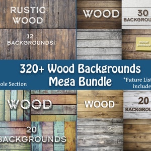 Wood Backgrounds Bundle: 320 Backgrounds in 12 Sets, wood backdrops, wood textures, photography backgrounds, instant download