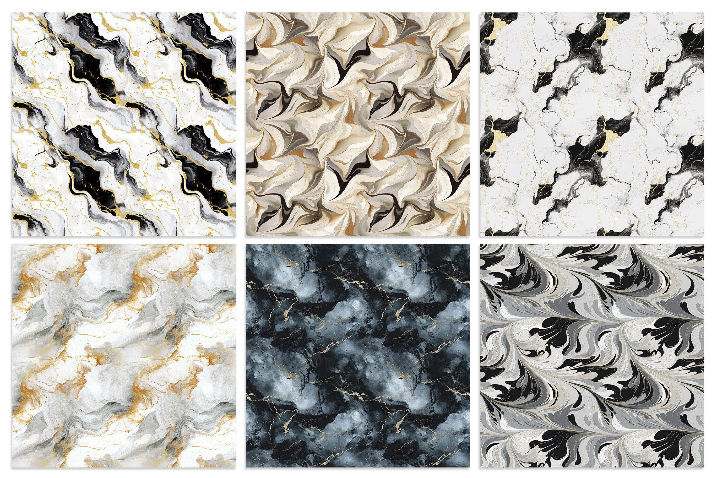 A Set of 30 Marble Seamless Patterns – High-resolution Digital Papers ...