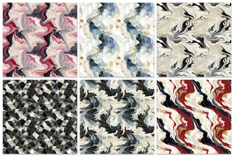 A Set of 30 Marble Seamless Patterns – High-resolution Digital Papers ...
