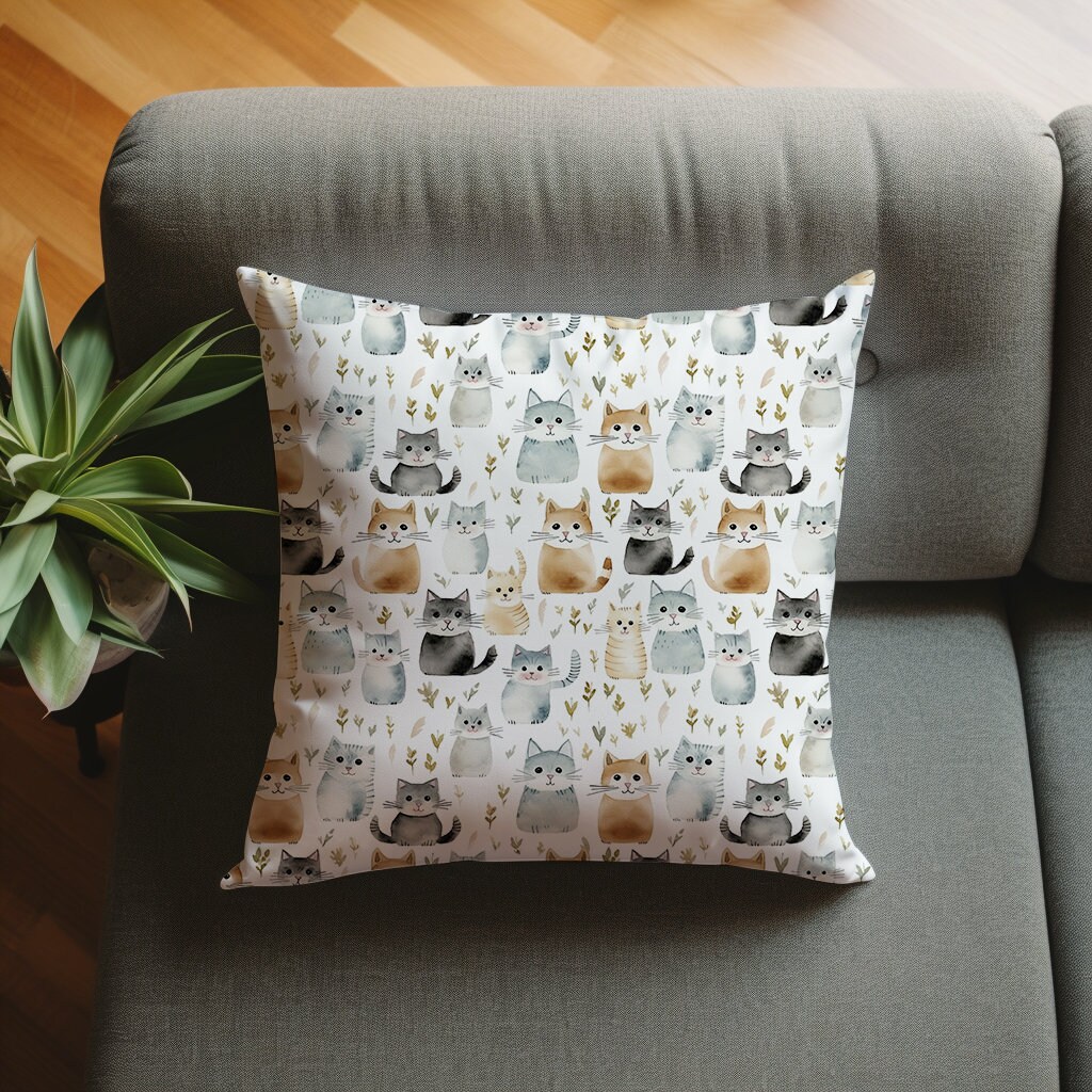 Subtle Cat Pattern 15 Seamless Cats Patterns, Digital Paper With Cats, Cats Collage Sheets ...