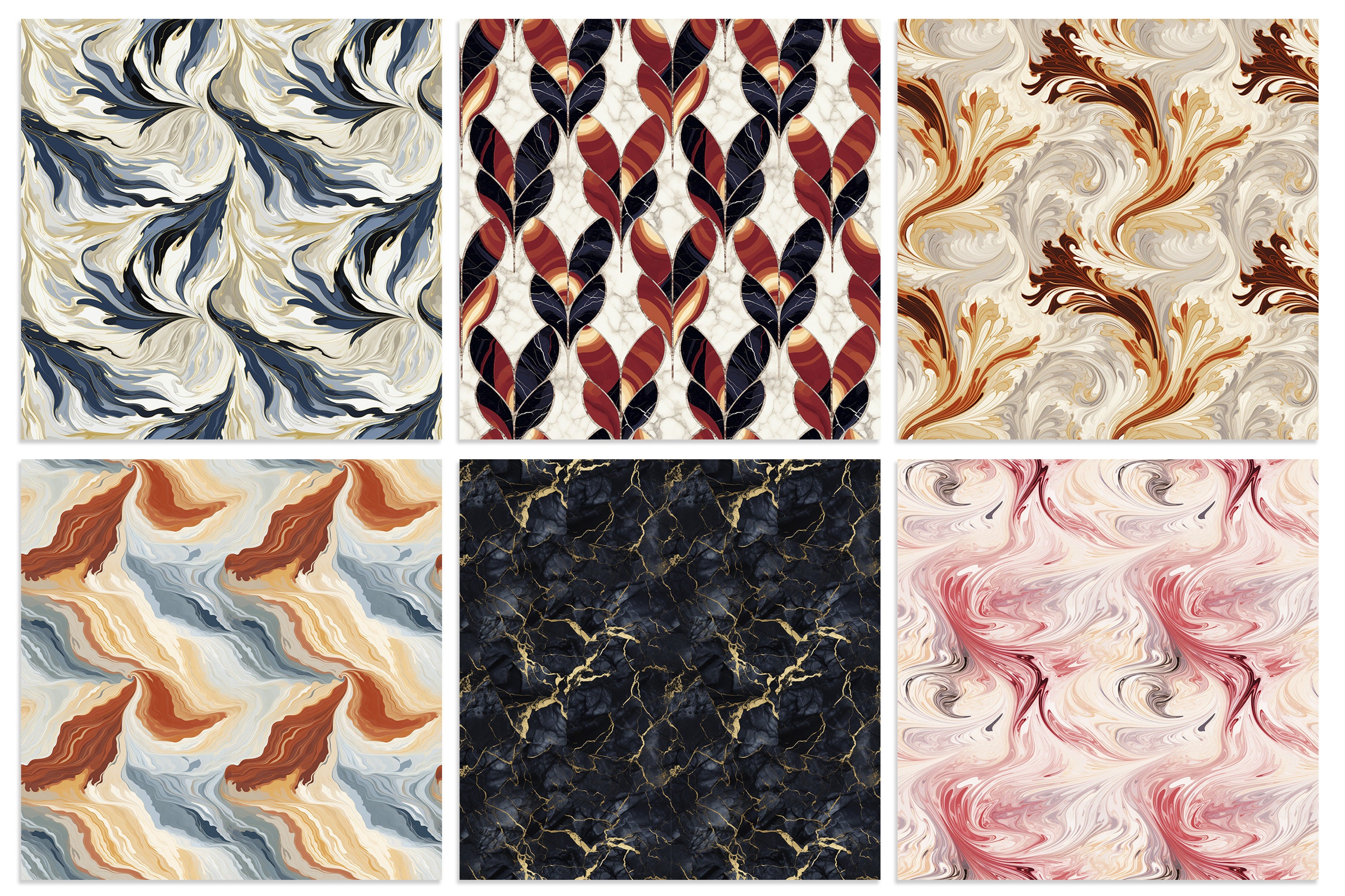 A Set of 30 Marble Seamless Patterns – High-resolution Digital Papers ...