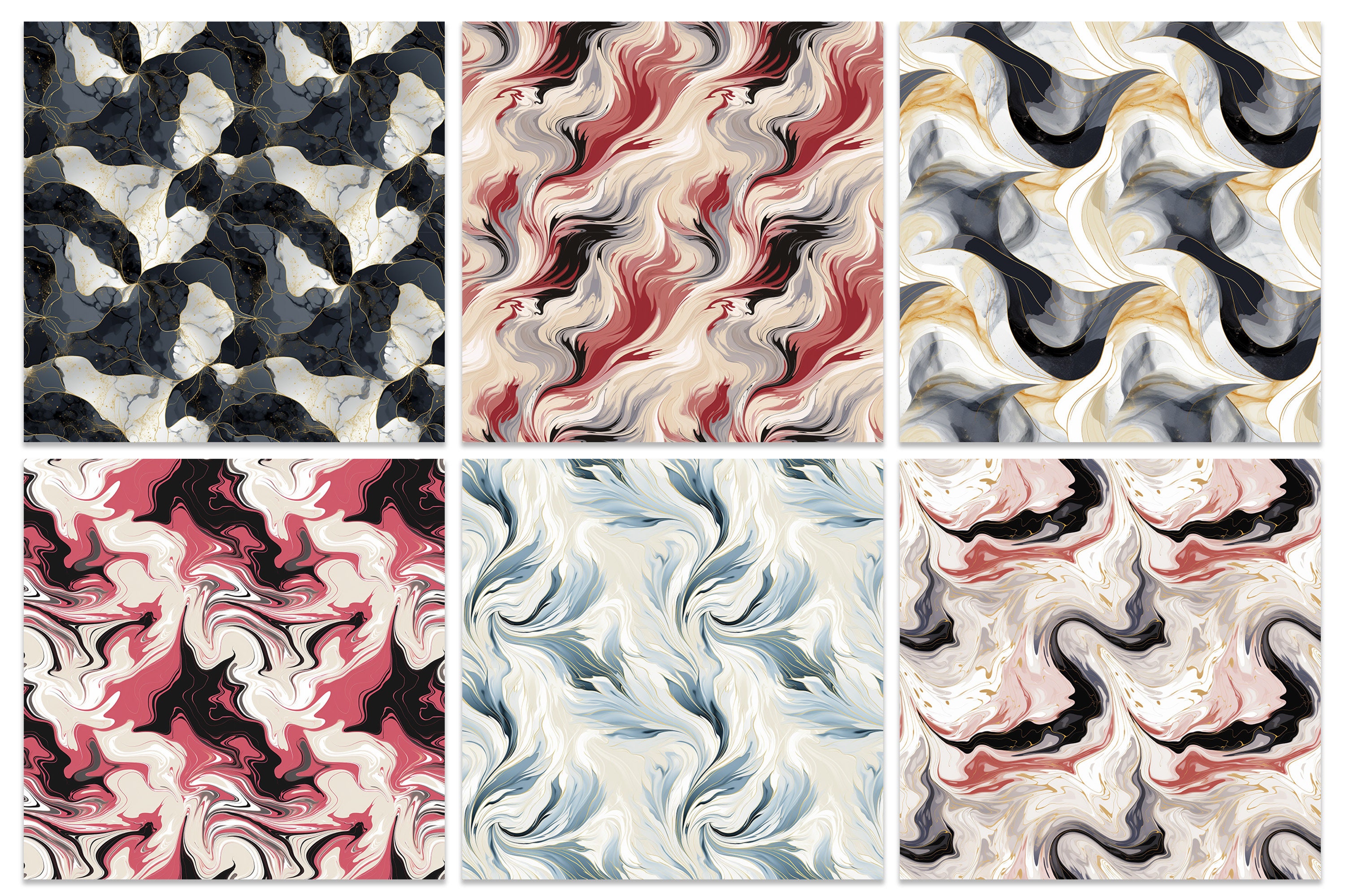 A Set of 30 Marble Seamless Patterns – High-resolution Digital Papers ...