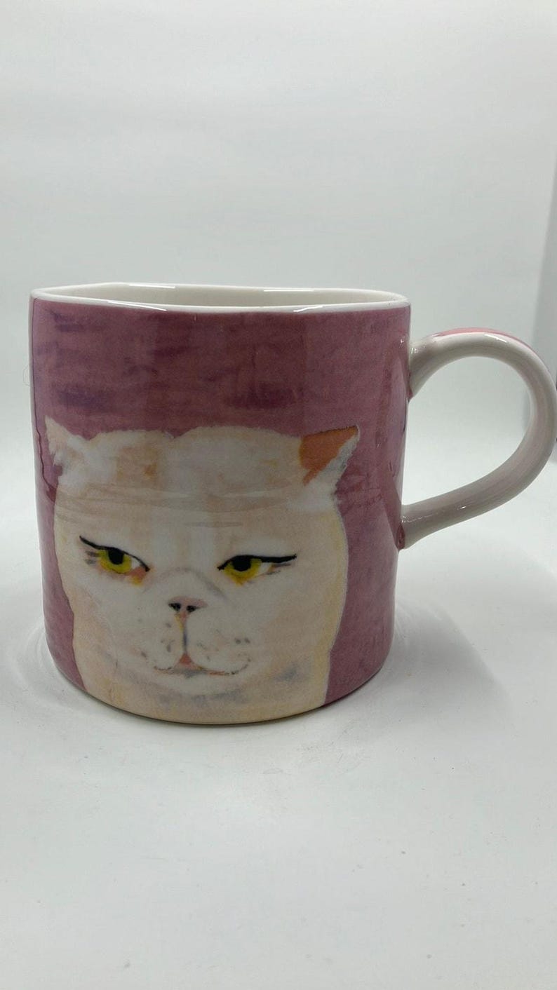 NEW Anthropologie Carole Akins Furry Friends Cat Mug Cup Bild 1