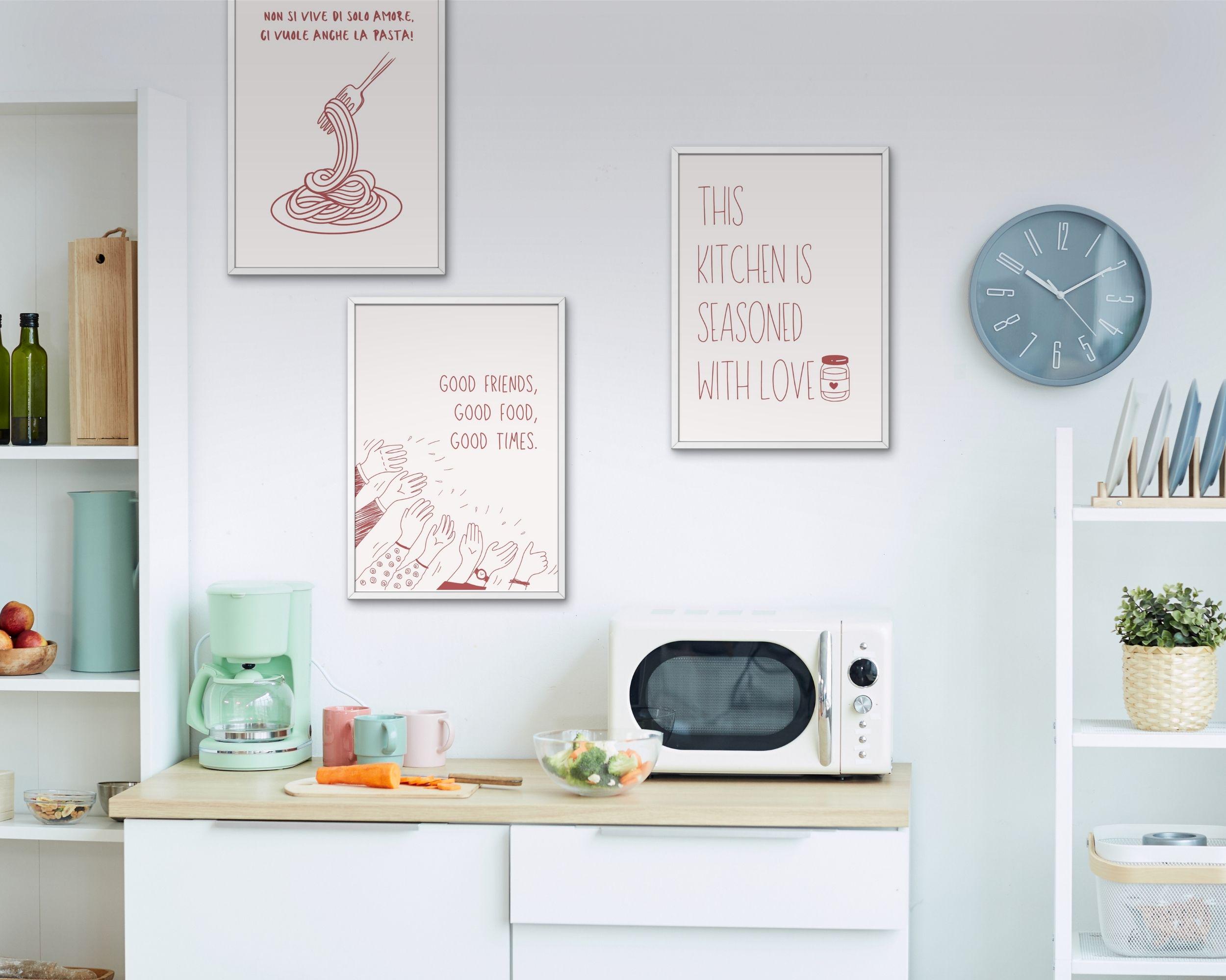 kitchen prints set of 7 kitchen wall art aesthetic... Aesthetic Kitchen Wall Art Set - Fun, Modern Prints for Home or Office ...