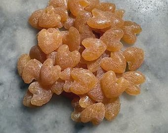 Bolsa reutilizable de 225 g (9 oz): sin colorantes y con saborizantes naturales y orgánicos. Gotas de caramelo duro, estilo tradicional, hechas a mano y a la antigua.