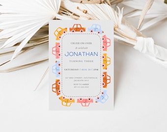 Transportation Birthday Invitation, Cars, Birthday Invite, Car and Cars Birthday Template, INSTANT DOWNLOAD