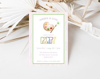 Art Birthday Party Invitation  Art Birthday Invitation  Painting Birthday Party Invitation  Painting Birthday Party Invite  Paint Party