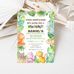 EDITABLE Dinosaur Birthday Invitation, Three Rex Invitation, Dinosaur Invitation, Dinosaur Invite, Three-Rex Birthday, Instant Download