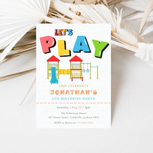 Playground Birthday Invitation, EDITABLE Jungle Gym Party Invite Template, Bounce Indoor Playground, Soft Play Climb, Instant Download