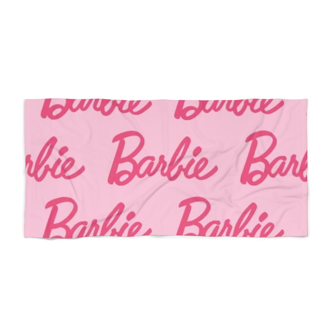 barbie-beach-towel-pink-summer-accessory-minimalist-etsy