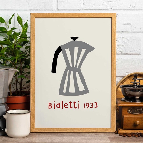 Vintage Bialetti 1933 Coffee Poster - Klaas Gubbels: Timeless Espresso Elegance | Printable Wall Art | High Quality Ready to Print Home Gift