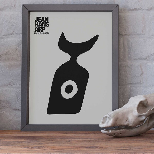 Navel Bottle Digital Print, Die Nabelflasche Lithograph - Stunning Artwork by Hans Arp, Jean Arp's Navel Bottle Poster | Printable Wall Art