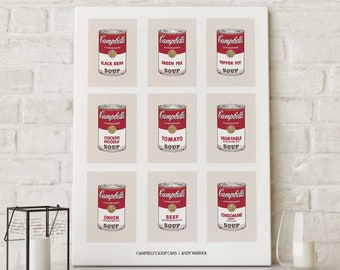 Andy Warhol Campbell's Soup Cans - Printable Wall Art - High Quality Digital Download