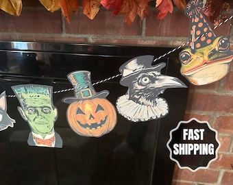 Vintage Halloween Garland - Kitch Halloween Decor - Vintage Halloween Decorations - Unique Halloween Garland
