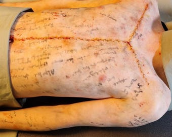 Obduktionsärrprotes – Silikon SFX Makeup Ärr – Film & Skräckeffekt