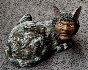 Original karaktärsskulptur – Samuel MF L. Catson – Handgjord konstbyst – målad