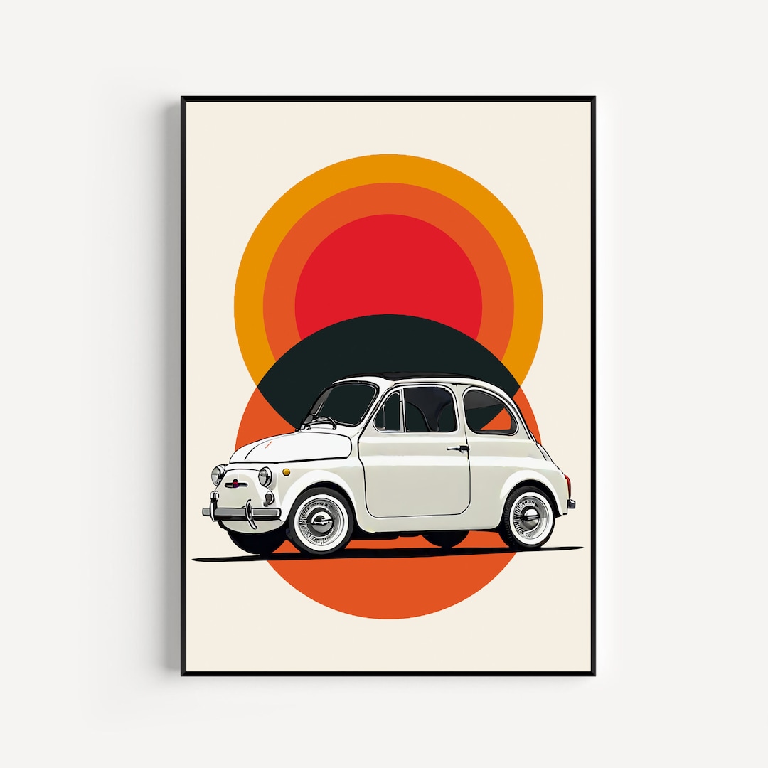 Fiat 500 Print, Fiat 500 Poster, Fiat 500 Wall Art, Fiat 500 Art Print ...