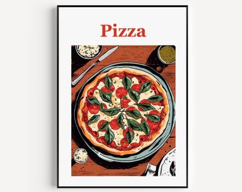 Pizza Print, Pizza Poster, Pizza Wall Art, Pizza Art Print, Pizza Photo, Pizza Decor, Pizza Gift