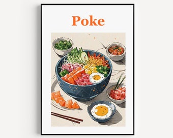 Poke Print, Poke Poster, Poke Wall Art, Poke Art Print, Poke Photo, Poke Decor, Poke Gift