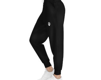 Black Poly Spandex Fleece Joggers: Athletic Stretch Sweatpants, Moisture Wicking - S-3XL