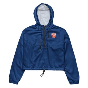Women&#39;s Quarter Zip Cropped Windbreaker | Lightweight, Hooded, Oversized , Streetwear Jacket | Custom Logo