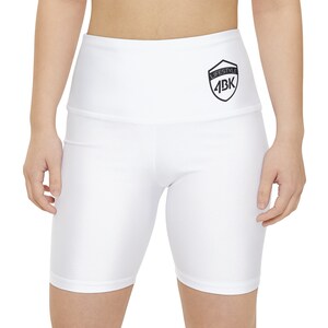 Ladies Workout Shorts , Ladies High Waist Workout Shorts Leggings, Gym Workout Shorts Leggings, Polyester Workout Shorts White , Black