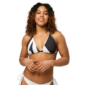 Women’s Recycled Polyester String Bikini Top | Soft Eco Triangle Swim Top, Adjustable Straps, Sustainable Swimwear, Quick Dry