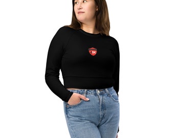 Ladies Recycled long-sleeve crop top shirt