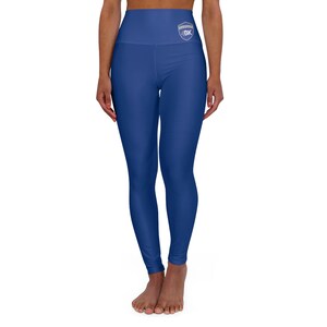 Leggings de cintura alta para mujer, leggings de entrenamiento de gimnasio, leggings de spandex de poliéster, leggings de entrenamiento para mujer azul, gris, blanco