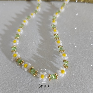 Collana di fiori margherite 414cm fatto a mano accessori donna, ragazza gioielli di perle collana floreale collana margherita immagine 4